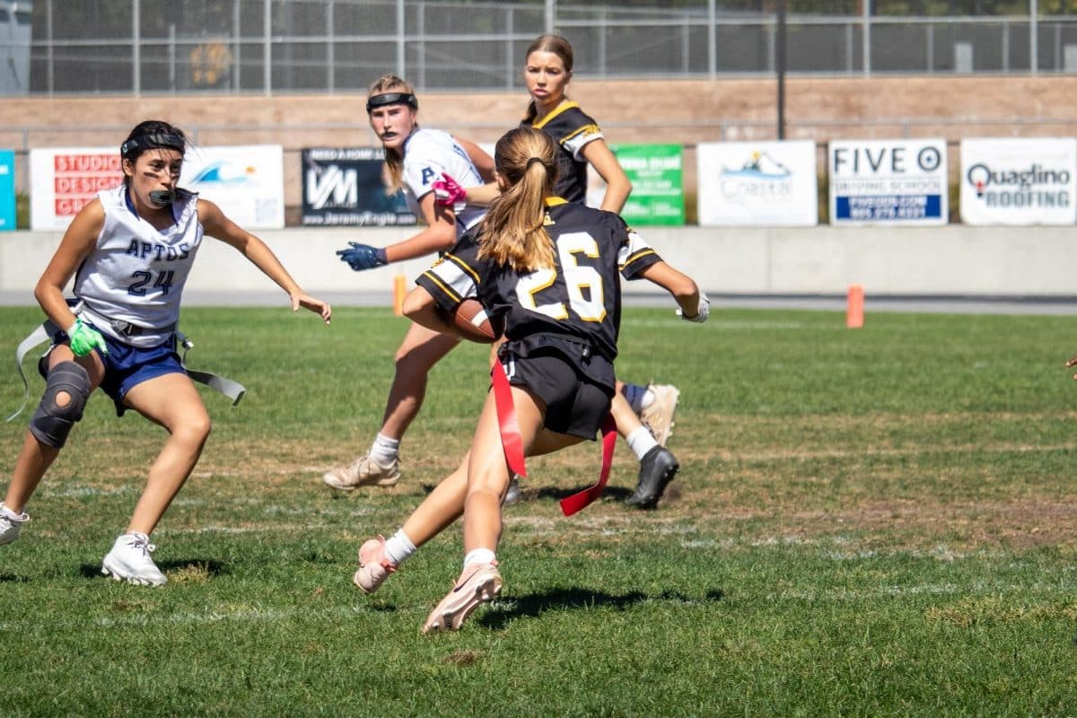 Girls Flag Football action photo 1